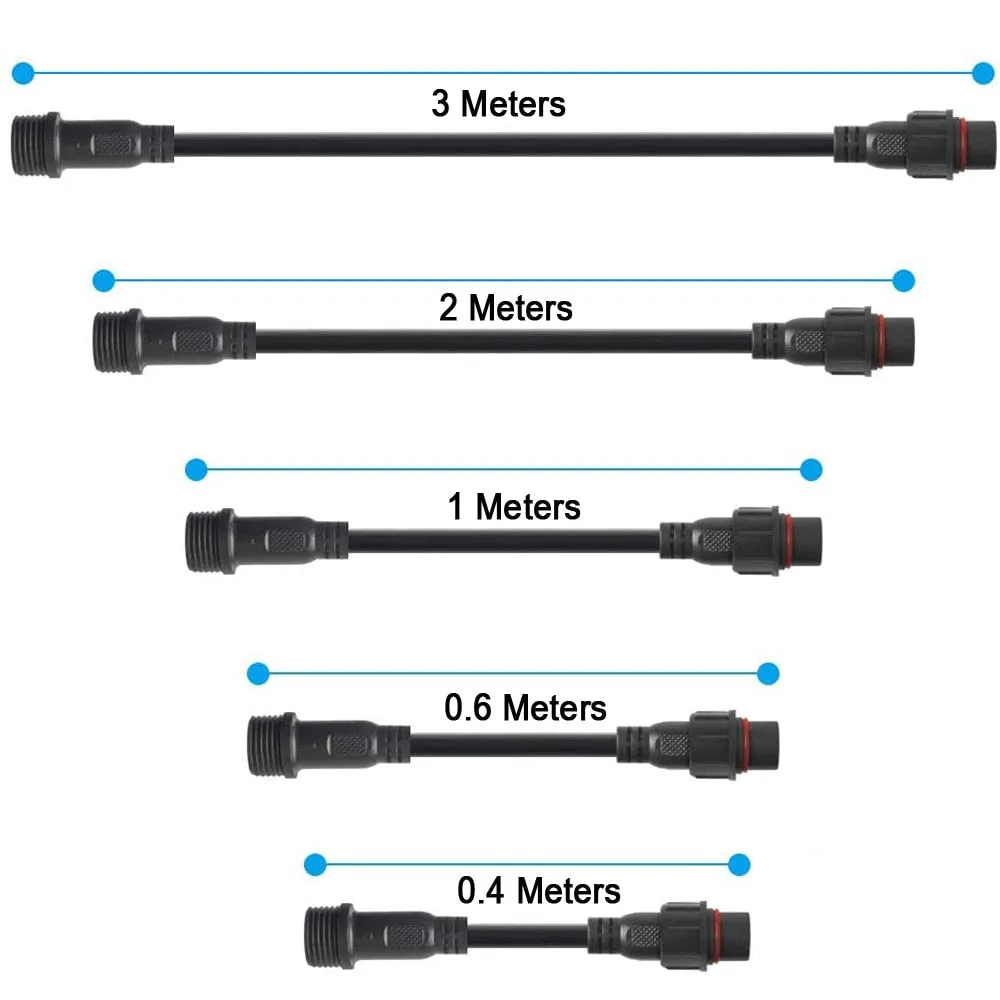2pin 3pin 4Pin 5pin DC LED Strip Extension Cable Connector Male to Female Waterproof IP67 40cm 60cm 100cm 200cm 300cm