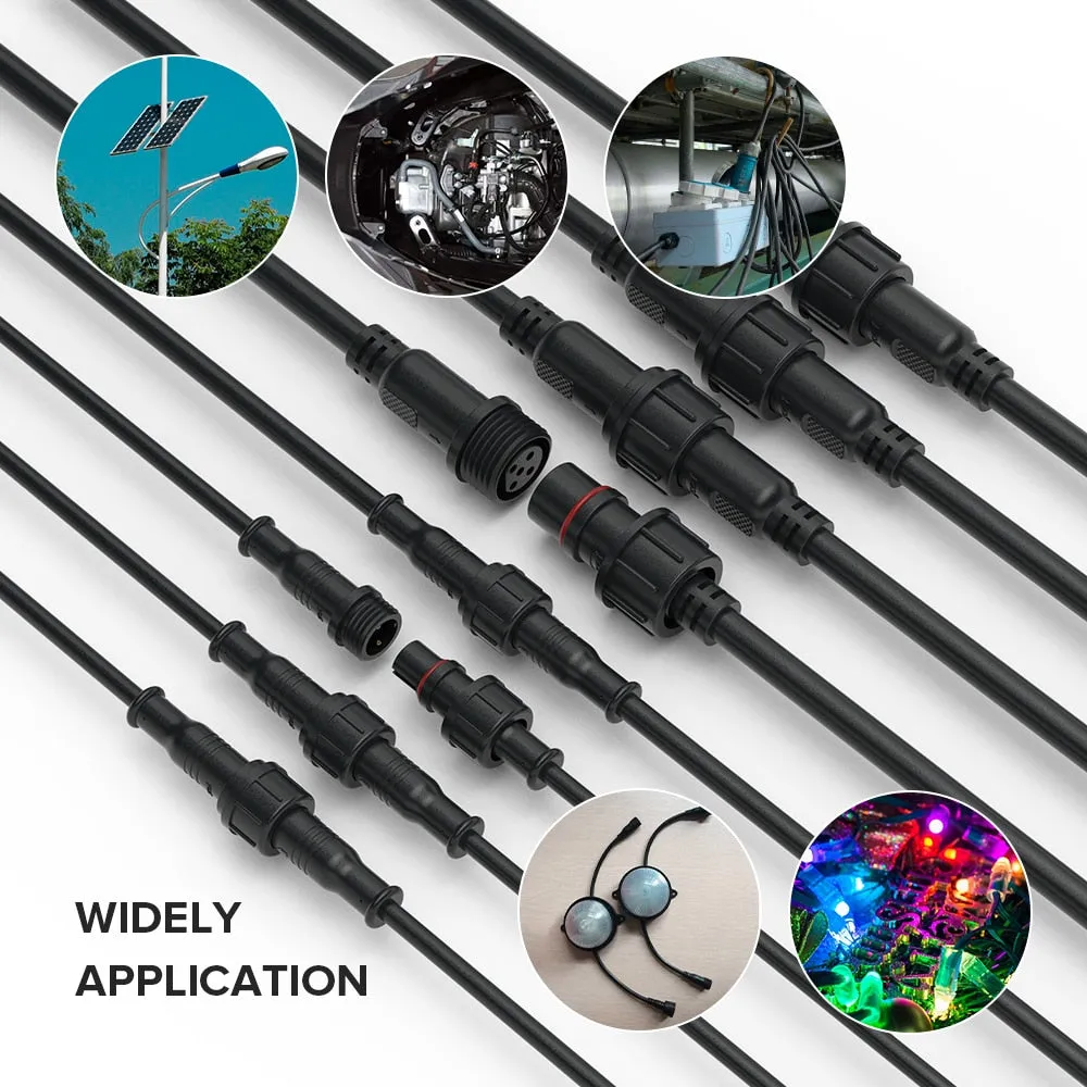 2pin 3pin 4Pin 5pin DC LED Strip Extension Cable Connector Male to Female Waterproof IP67 40cm 60cm 100cm 200cm 300cm