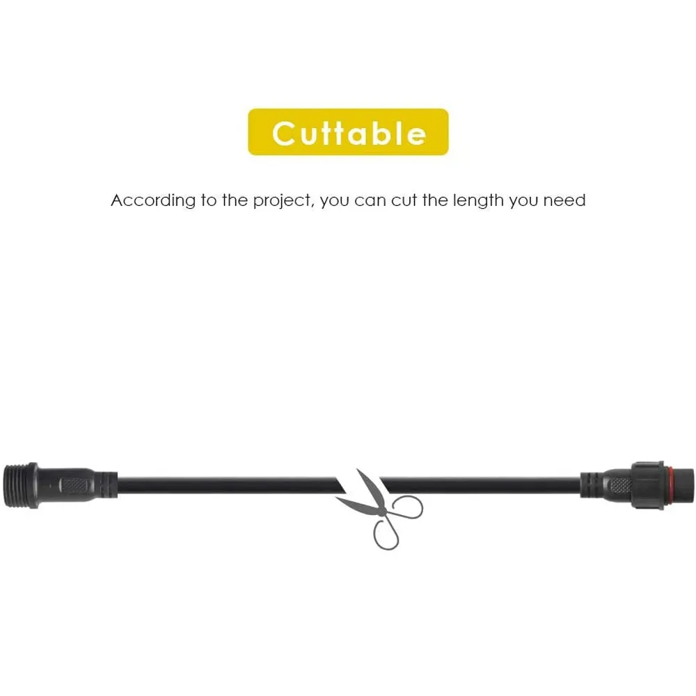 2pin 3pin 4Pin 5pin DC LED Strip Extension Cable Connector Male to Female Waterproof IP67 40cm 60cm 100cm 200cm 300cm