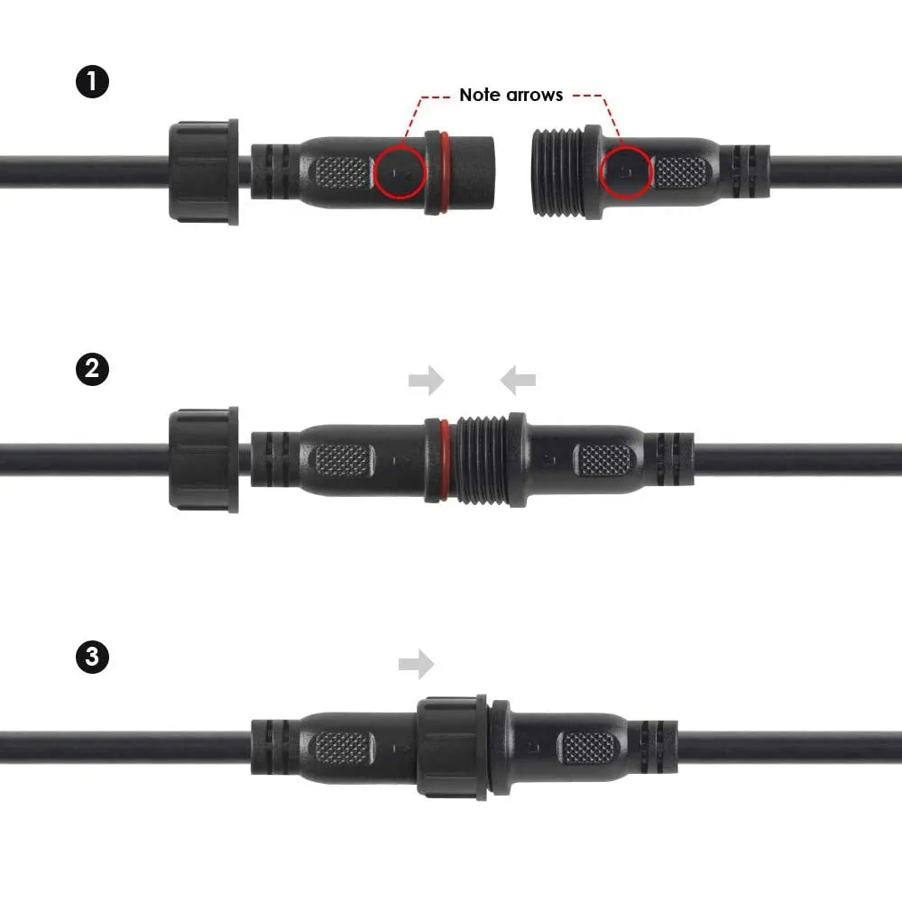 2pin 3pin 4Pin 5pin DC LED Strip Extension Cable Connector Male to Female Waterproof IP67 40cm 60cm 100cm 200cm 300cm