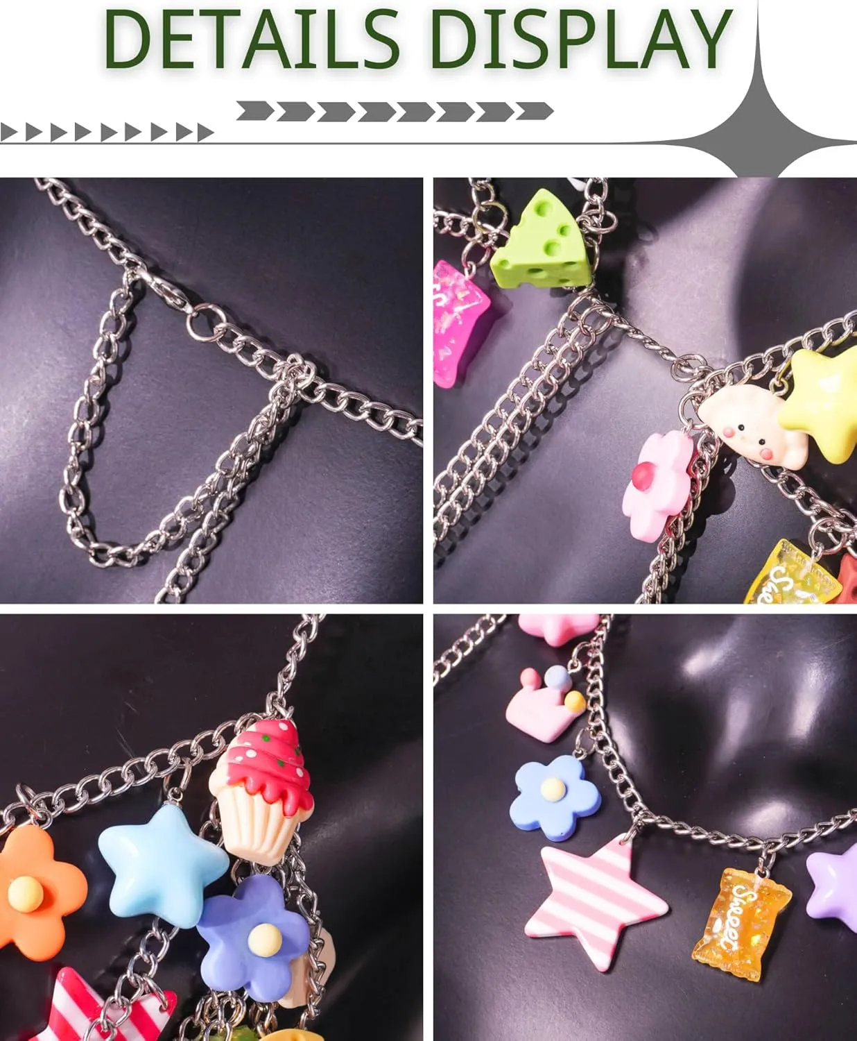 CORIRESHA Women's Sexy Metal Chain Cartoon Random Pendant Decoration Backless Halter Party Tank Top