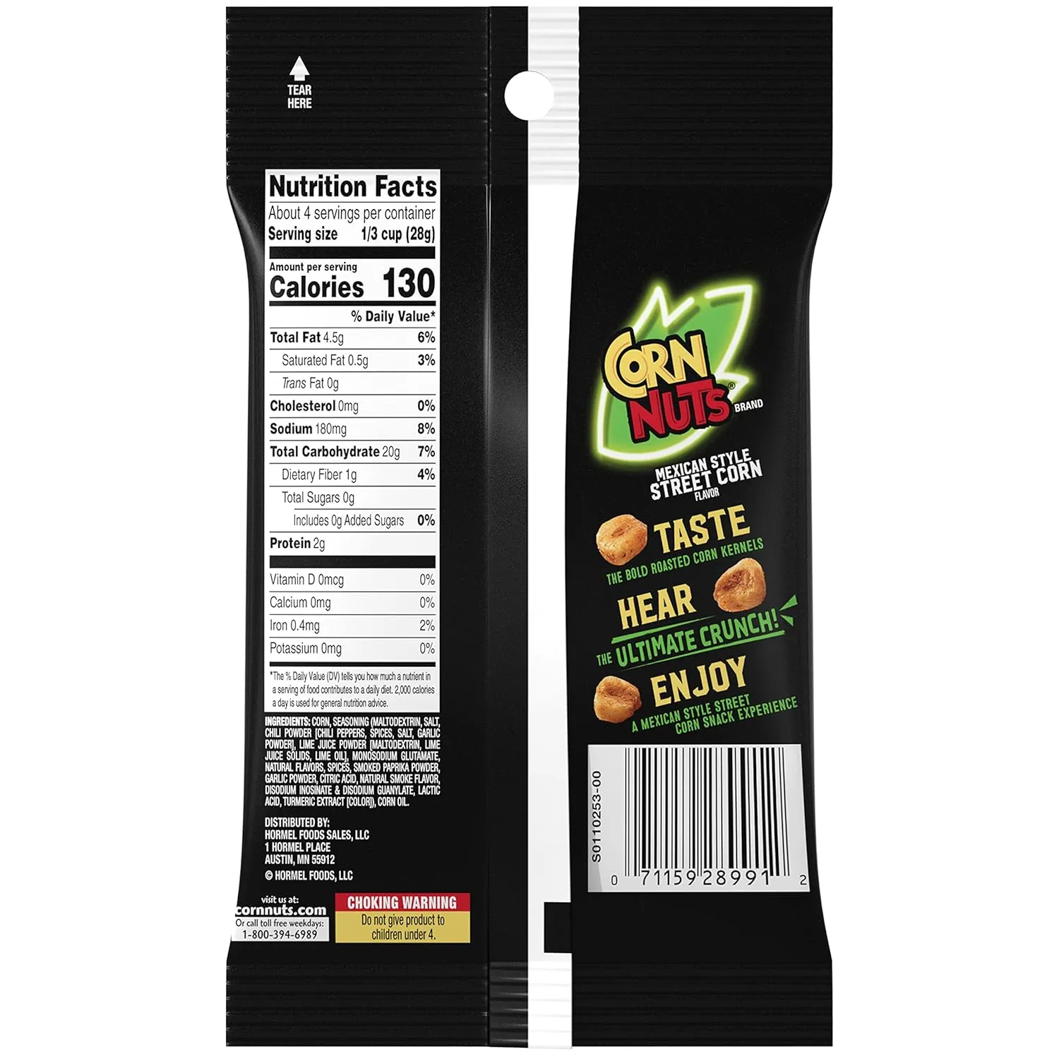 CORN NUTS Mexican Street Corn Flavored Corn Kernels, Crunchy Corn Snacks, Snack Box, Variety Packs Food for Adults, 4oz. (Pack of 12)