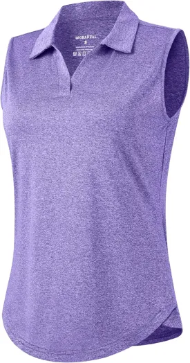 G Gradual Sleeveless Golf Shirts for Women Collared V Neck Tennis Tank Top Cooling Polo UPF 50  Quick Dry Lightweight