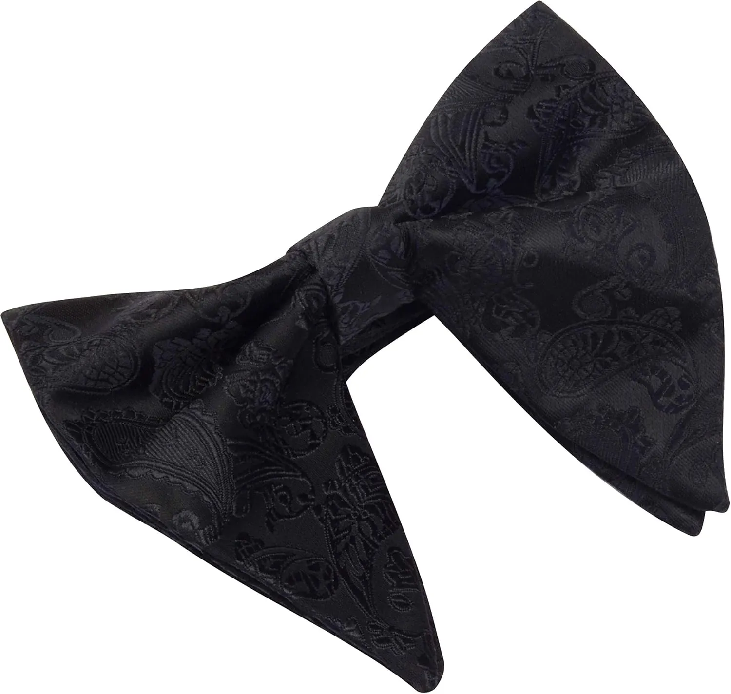GUSLESON Fashion New Paisley Adjustable Pre-tied Big Bow Tie and Pocket Square Cufflink Set with Gift Box