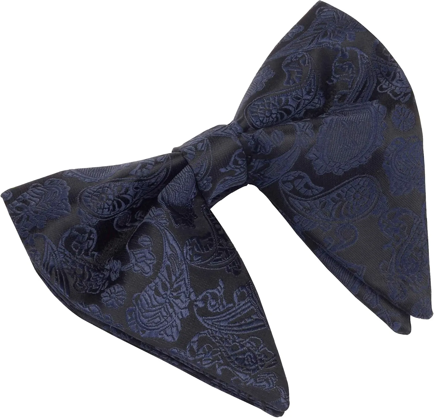 GUSLESON Fashion New Paisley Adjustable Pre-tied Big Bow Tie and Pocket Square Cufflink Set with Gift Box