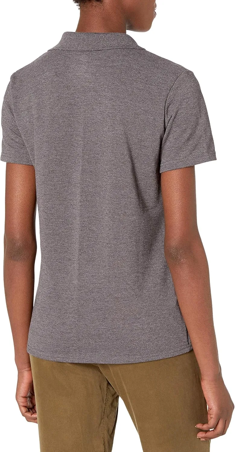 Hanes Short Sleeve Pique Shirt, Four-Button Midweight Polo for Women