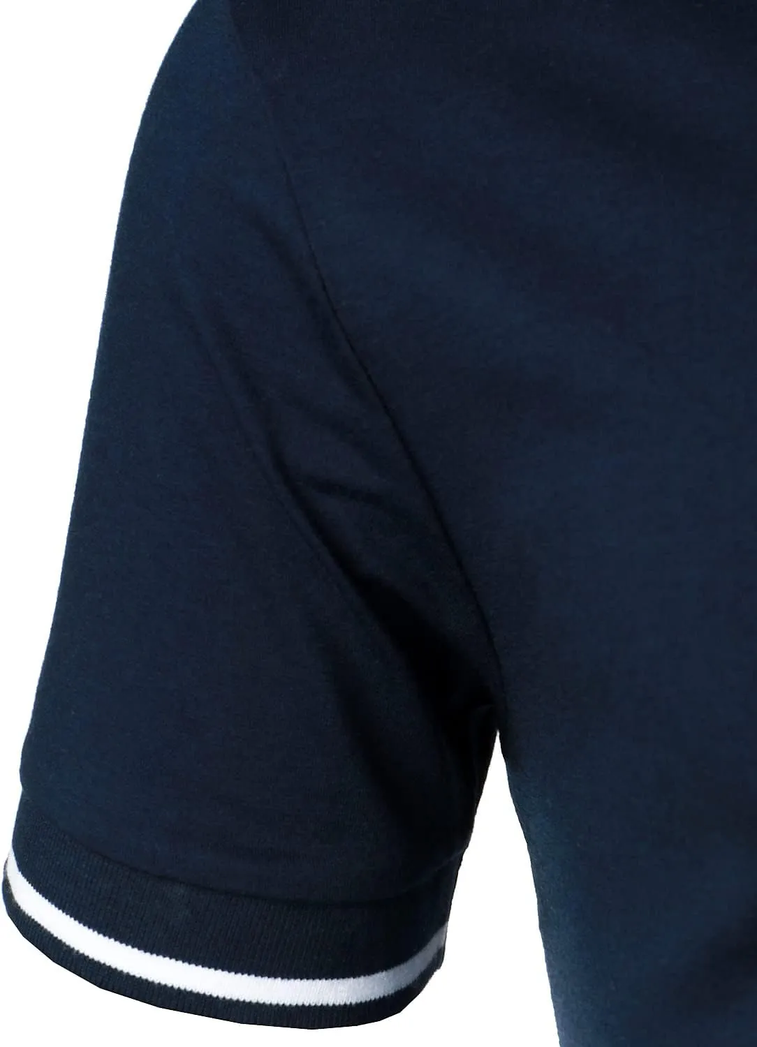 HOOD CREW Mans Fashion Short Sleeve Polo Shirts Summer Casual Band Collar Tops Shirt
