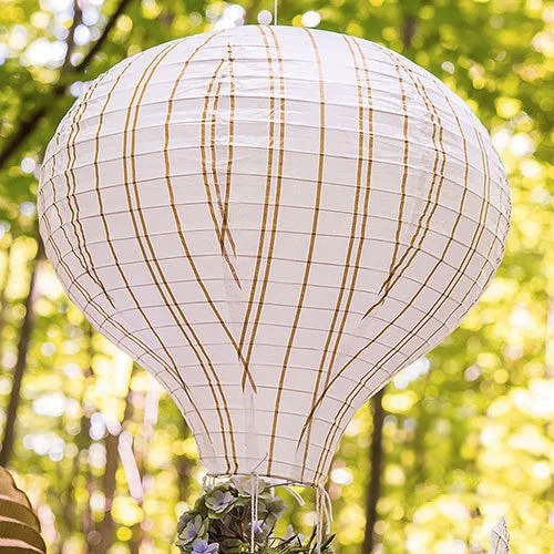 Hot Air Balloon Paper Lantern Set Gold White