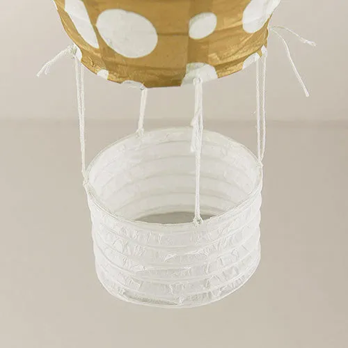 Hot Air Balloon Paper Lantern Set Gold White