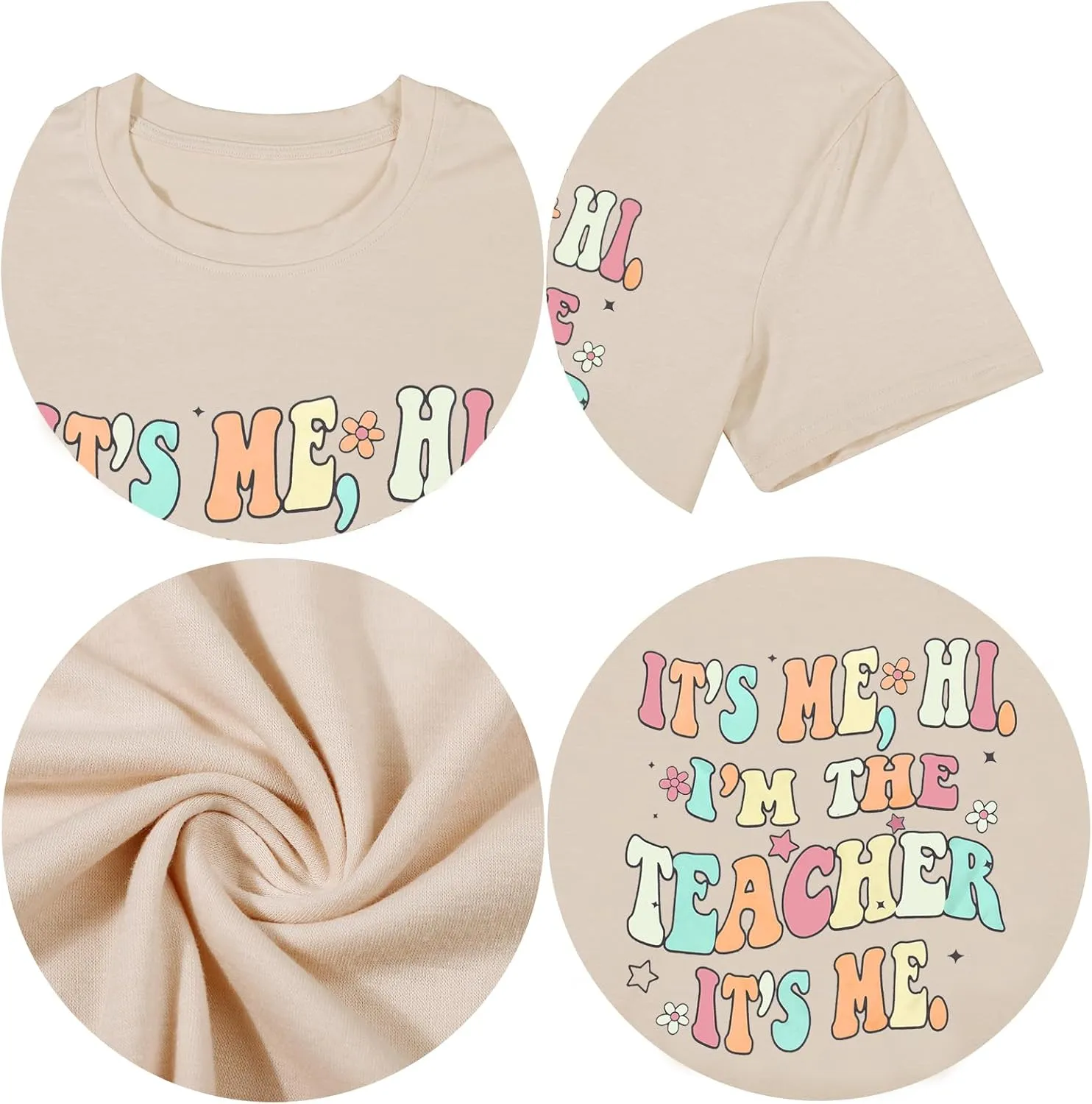 It's Me Hi I'm The Teacher It's Me Shirt Women Teacher Appreciation Gift T-Shirt Funny Teacher Lift Tee Tops