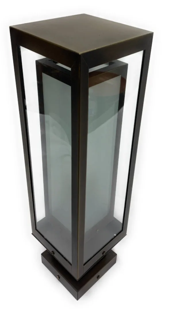 Monaco Solid Brass Craftsman Column Mount Pilaster Lantern Light