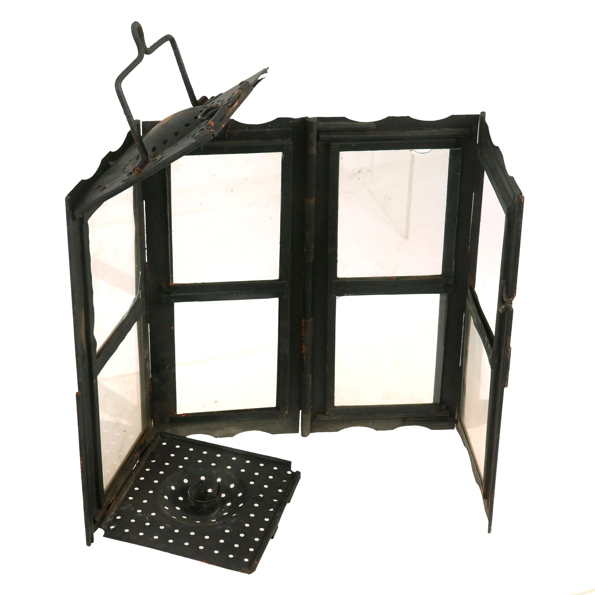 Original British WWI Era Officer’s Private Purchase Folding “Trench” Lantern With Case by James Hinks and Son of Birmingham - Dated 1917