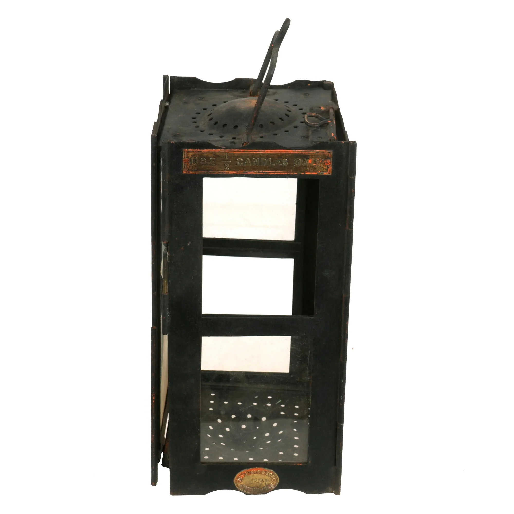 Original British WWI Era Officer’s Private Purchase Folding “Trench” Lantern With Case by James Hinks and Son of Birmingham - Dated 1917