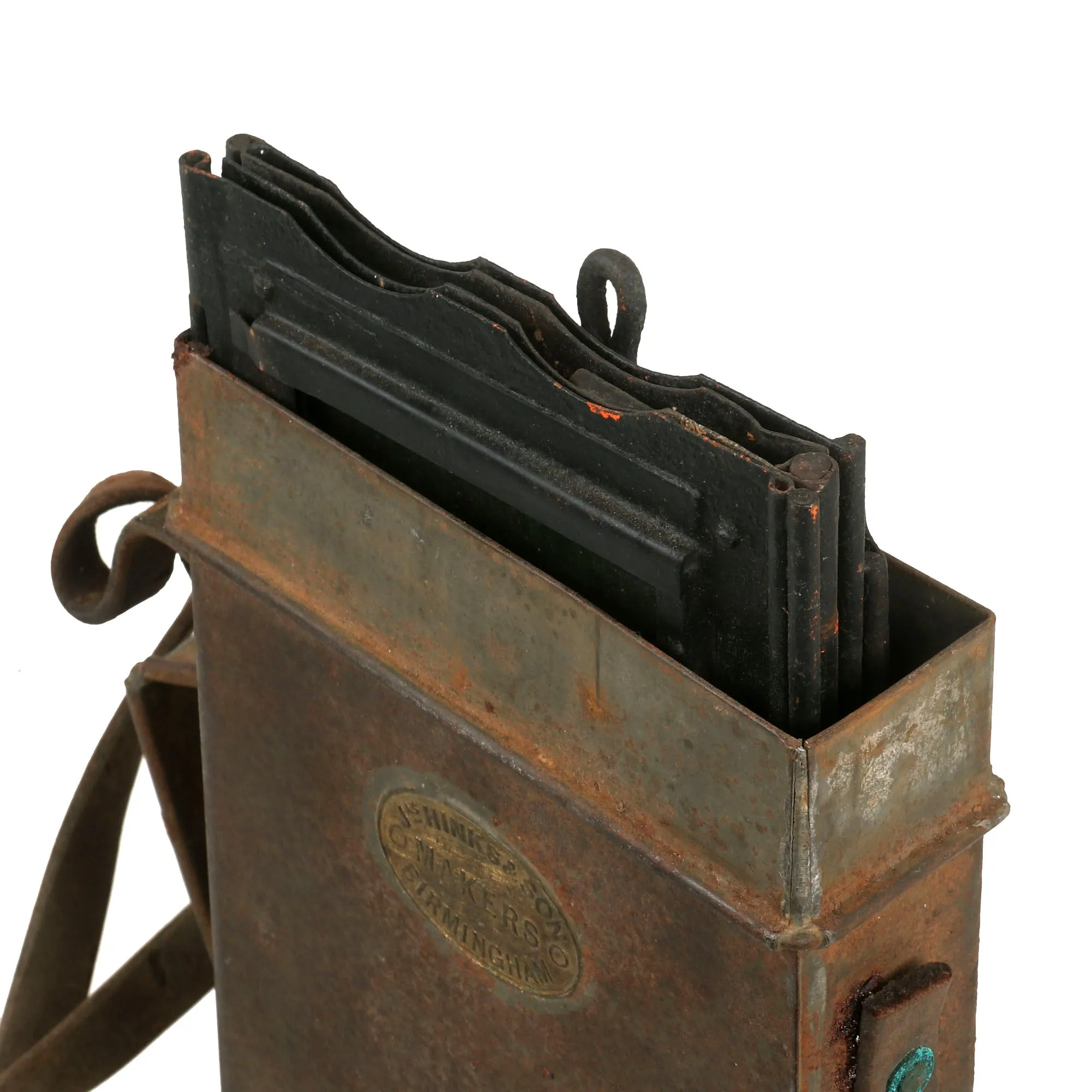 Original British WWI Era Officer’s Private Purchase Folding “Trench” Lantern With Case by James Hinks and Son of Birmingham - Dated 1917
