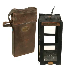 Original British WWI Era Officer’s Private Purchase Folding “Trench” Lantern With Case by James Hinks and Son of Birmingham - Dated 1917