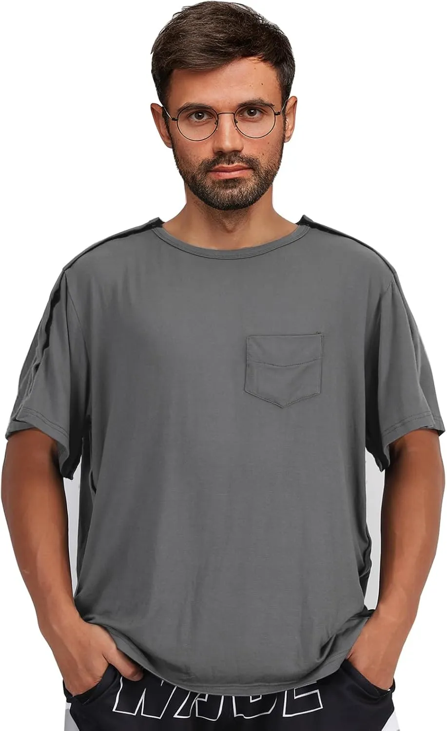 Post Shoulder Surgery Shirts, Men's Short Sleeve Shirt with Premium Snap, Chemo Clothing, Rotator Cuff Clothing After Surgery