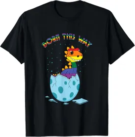 Rainbow Dinosaur Born Gay Pride LGBTQ LGBT Pride Month T-Shirt