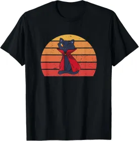 Retro Vintage Halloween Costume Vampire Cat Men Women Kids T-Shirt