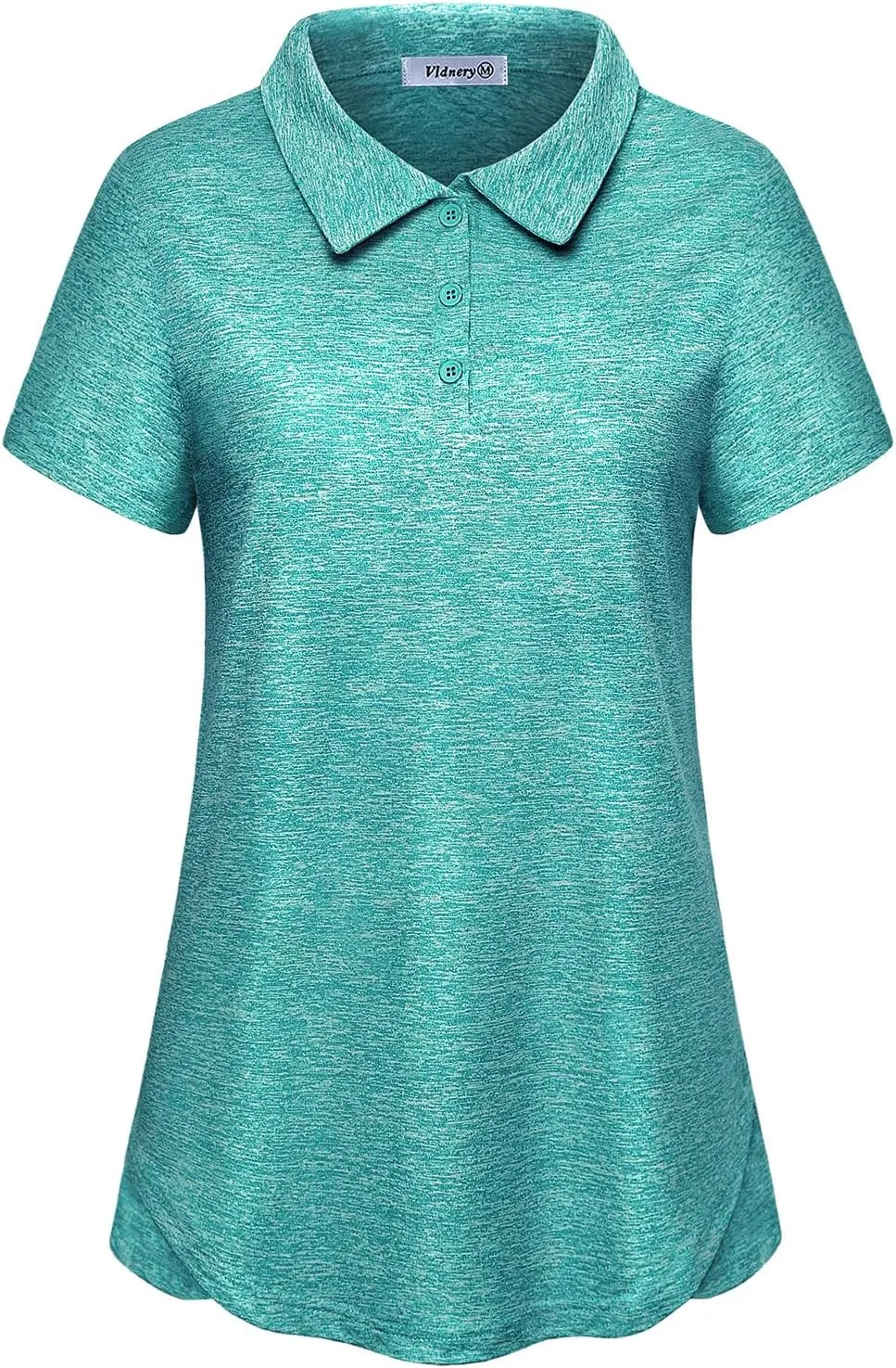 Vldnery Polo Shirts for Women 3-Button Collared Short Sleeve Moisture Wicking Athletic Loose Yoga Tennis Golf Shirts