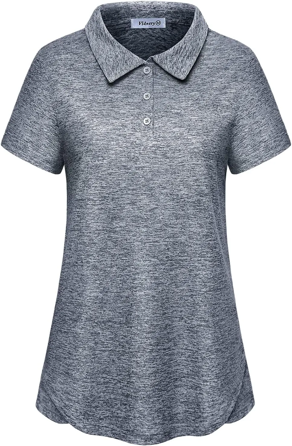 Vldnery Polo Shirts for Women 3-Button Collared Short Sleeve Moisture Wicking Athletic Loose Yoga Tennis Golf Shirts
