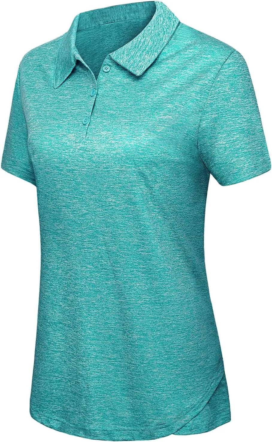 Vldnery Polo Shirts for Women 3-Button Collared Short Sleeve Moisture Wicking Athletic Loose Yoga Tennis Golf Shirts