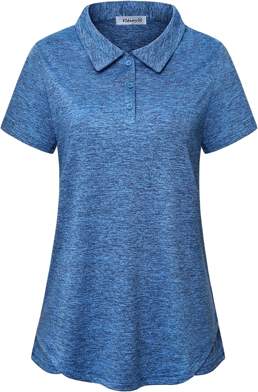 Vldnery Polo Shirts for Women 3-Button Collared Short Sleeve Moisture Wicking Athletic Loose Yoga Tennis Golf Shirts