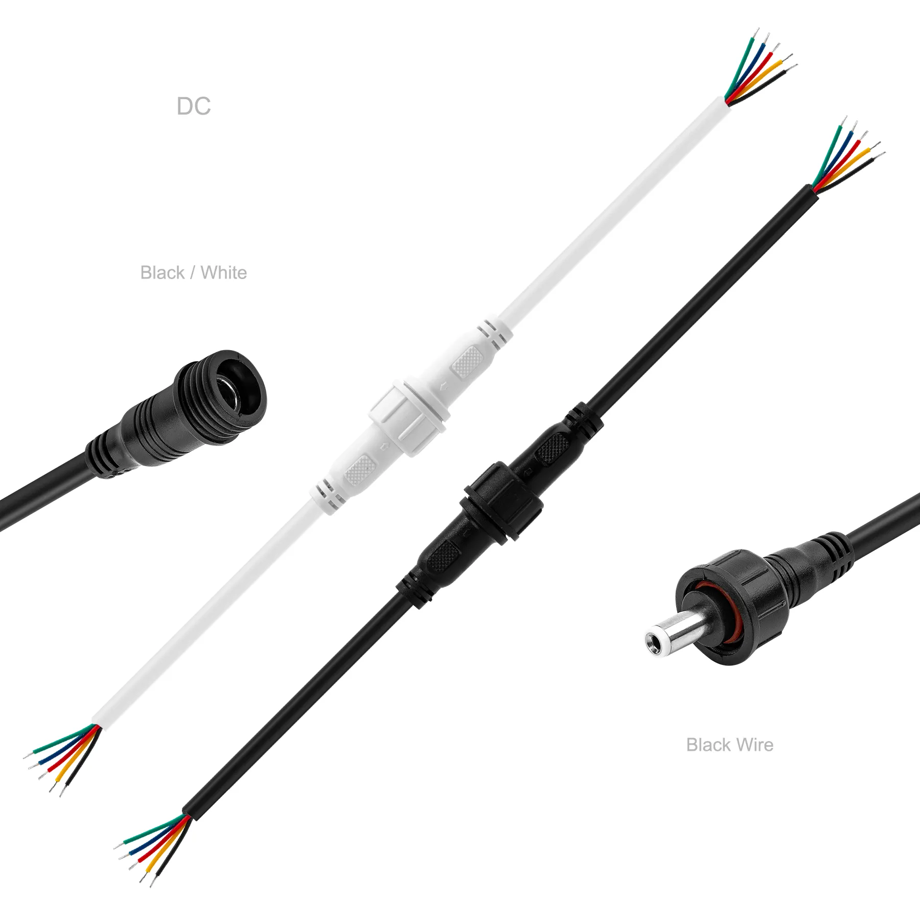 Waterproof IP65 Led Connector 2pin/3pin/4pin/5pin/DC