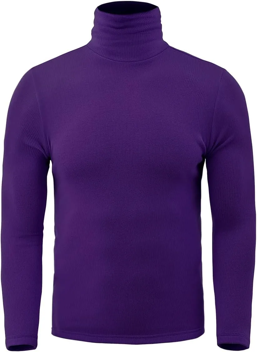 Zengjo Mens Turtleneck Long Sleeve Shirts Thermal Baselayer Tops Soft