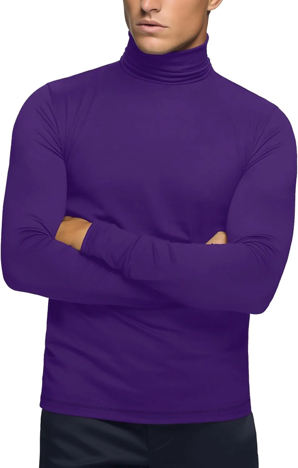 Zengjo Mens Turtleneck Long Sleeve Shirts Thermal Baselayer Tops Soft
